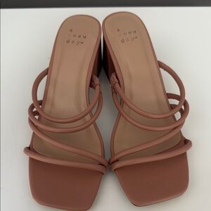 A New Day Women's Tan Strappy Sandals